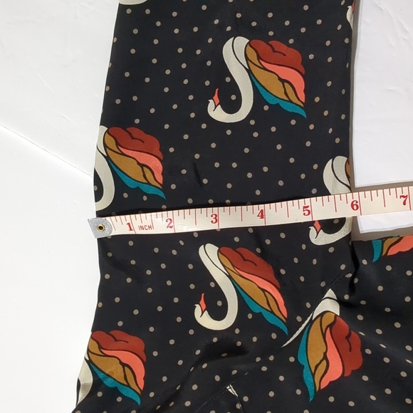 Fossil Silk Shift Brown Dress Swan Polka Dot Size XS - Picture 10 of 12